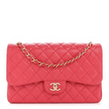 Caviar Quilted Jumbo Double Flap Dark Pink