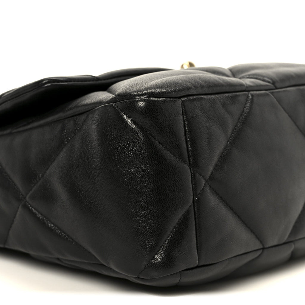 Lambskin Quilted Large Chanel 19 Flap Black