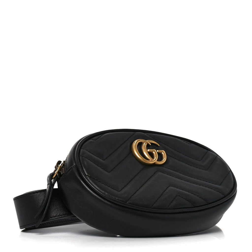 Calfskin Matelasse GG Marmont Belt Bag 85 34 Black