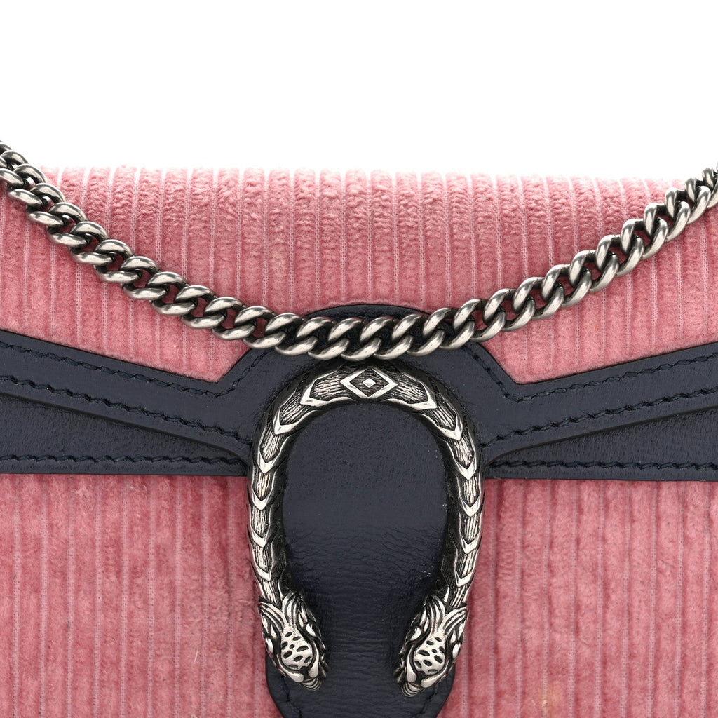 Lanzo Stretch Cord Azalea Calfskin Super Mini Dionysus Shoulder Bag Pink Blue