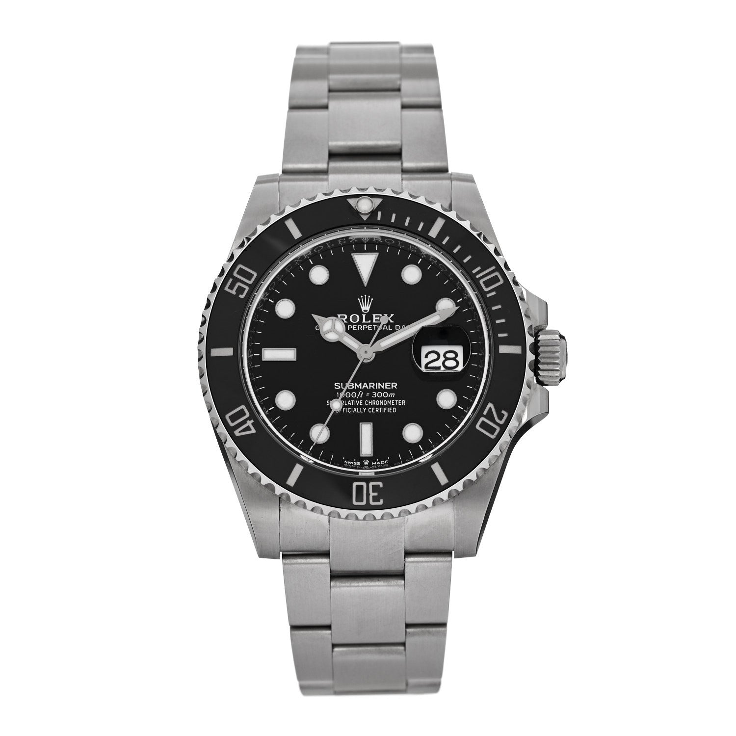 Stainless Steel 41mm Oyster Perpetual Submariner Date Watch Black 126610LN
