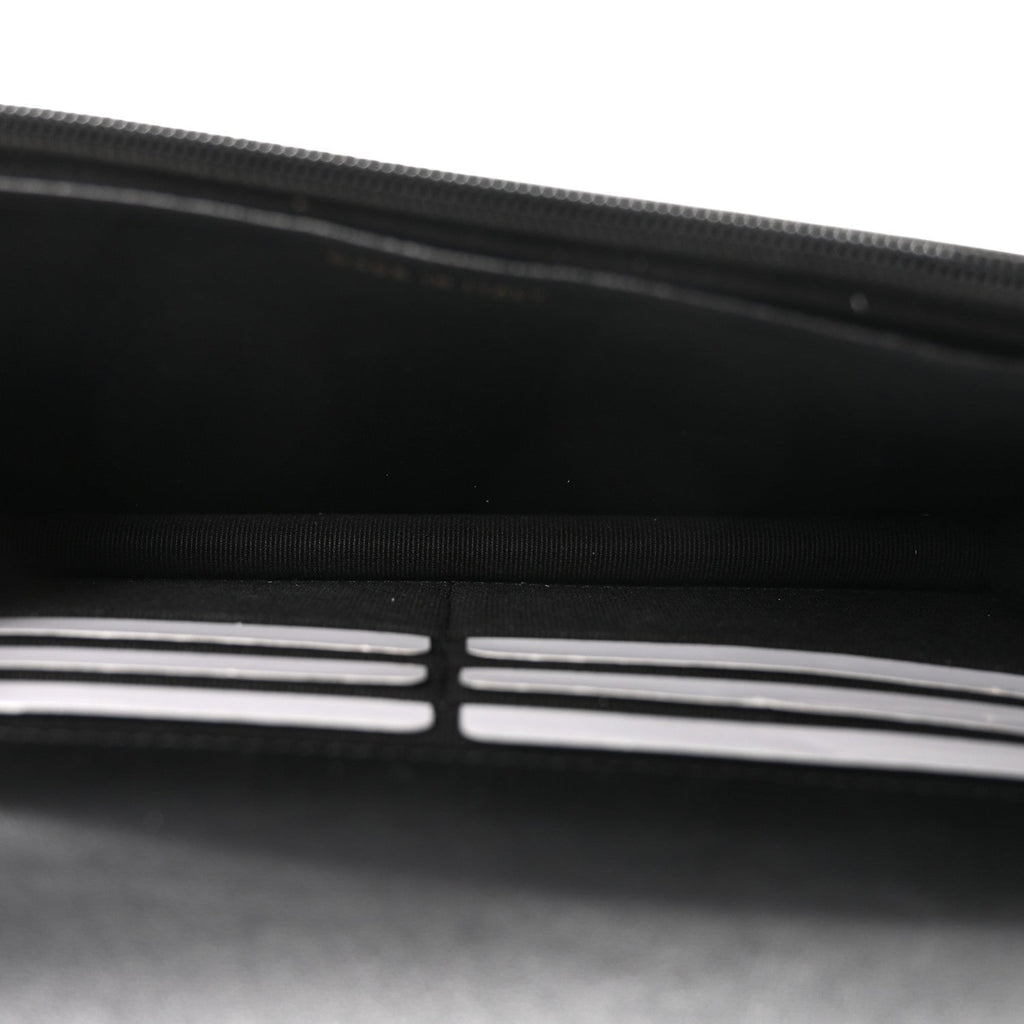 Lambskin Quilted Pearl Wallet On Chain WOC Black
