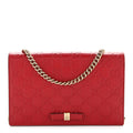 Guccissima Signature Bowy Chain Wallet Hibiscus Red
