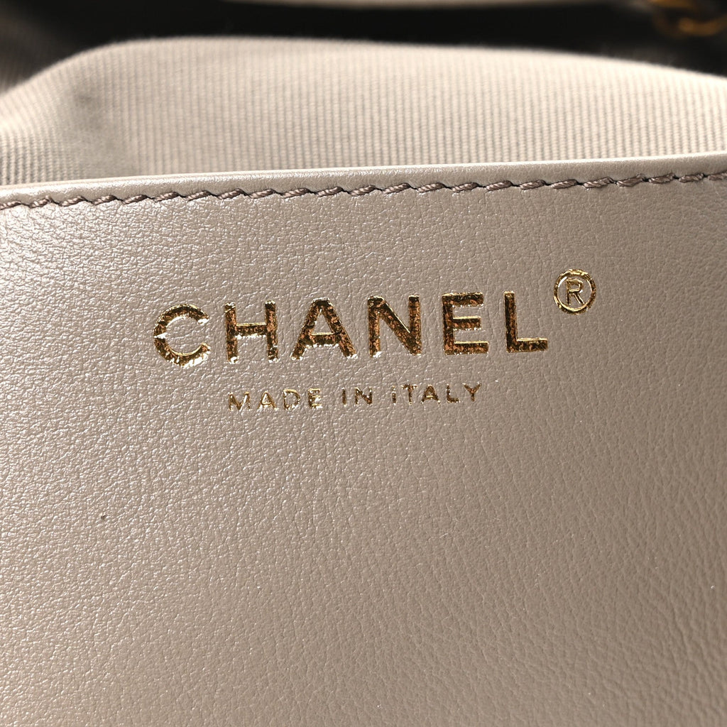 Suede Quilted Medium Chanel 25 Handbag Dark Grey