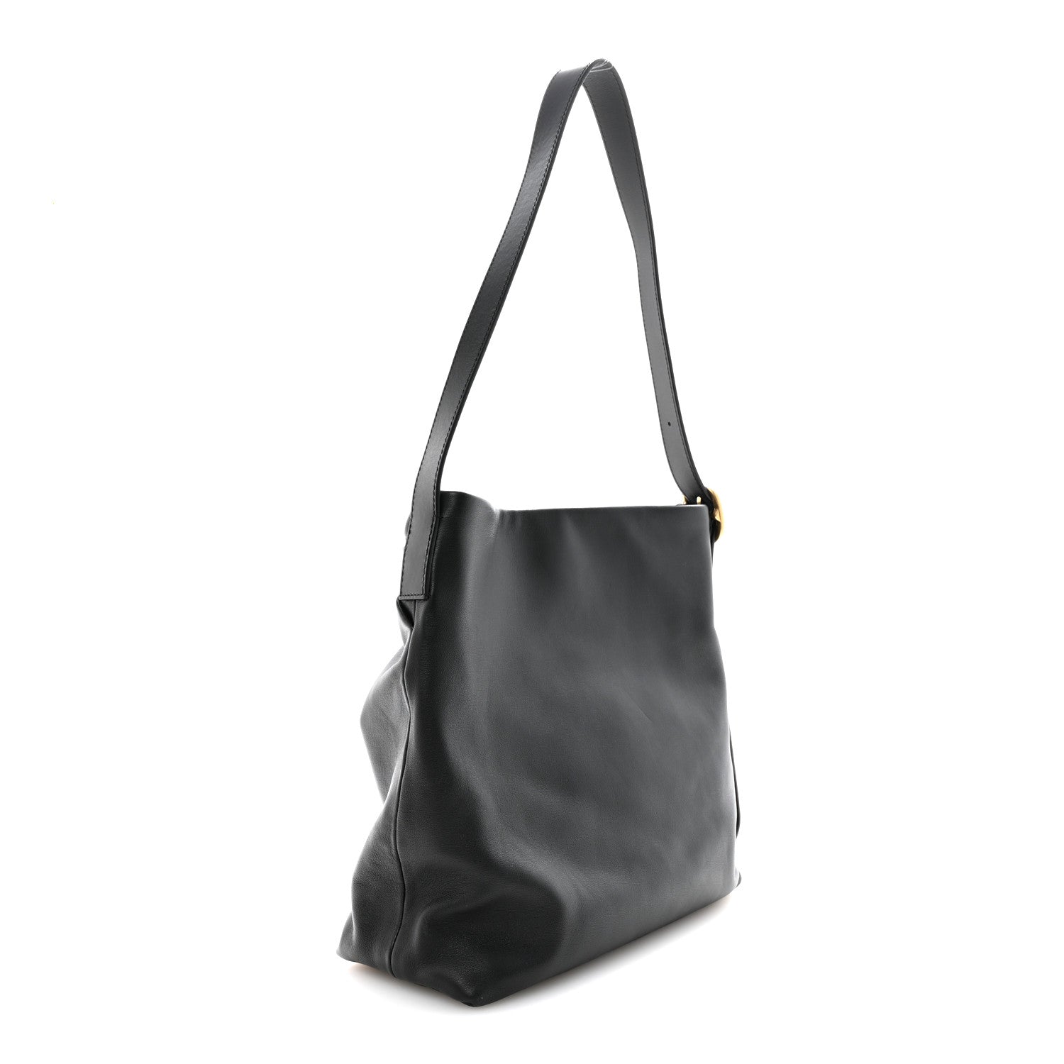 Mellow Nappa Draped Tote Black