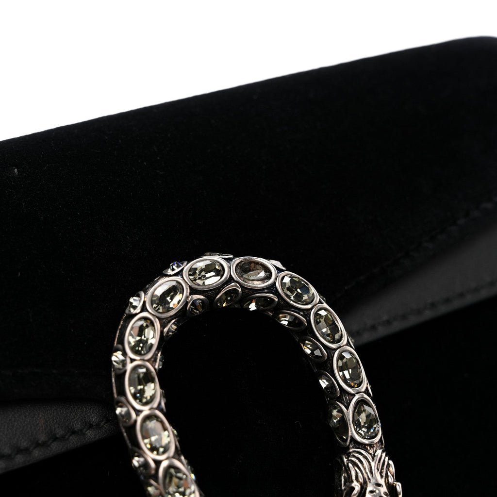 Suede Super Mini Dionysus Shoulder Bag Black