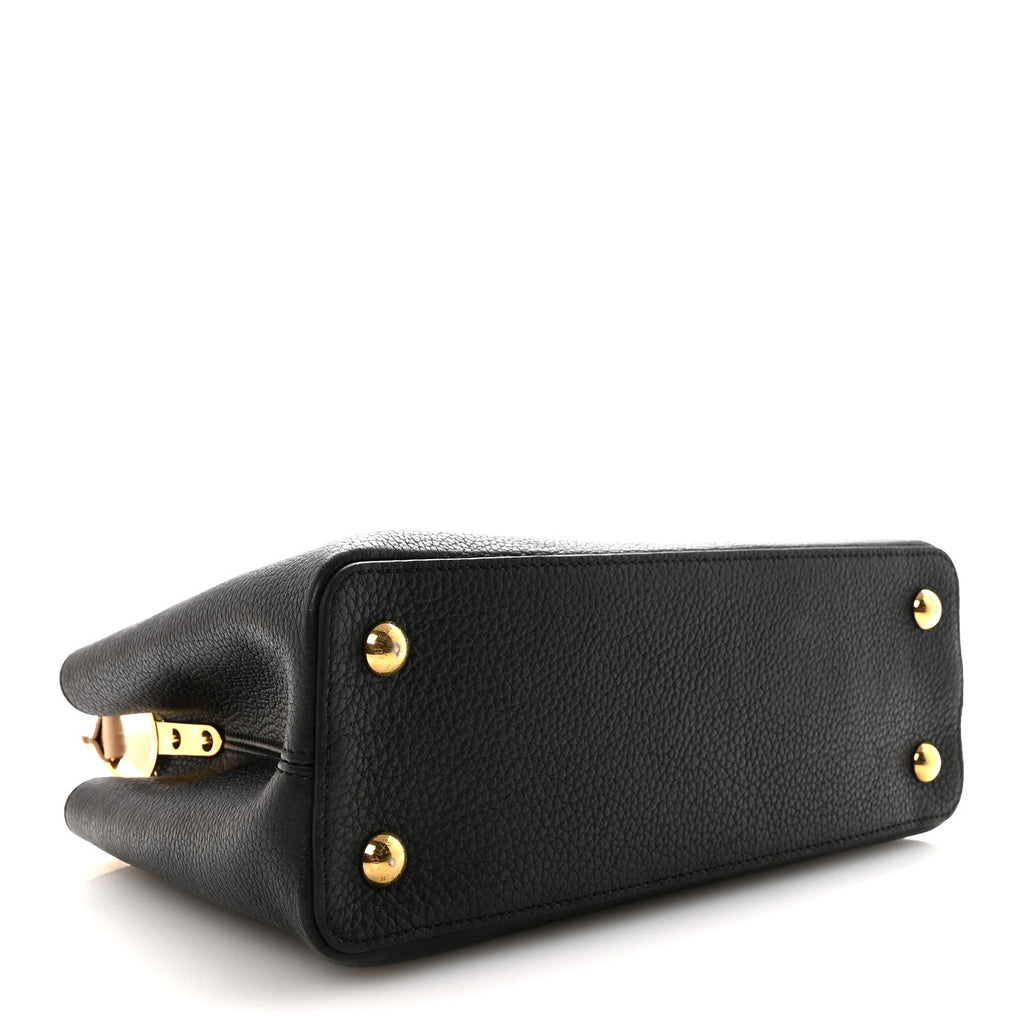 Taurillon Capucines MM Black Beige Red