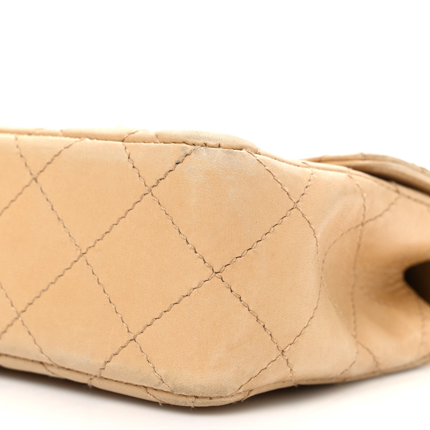 Lambskin Quilted Bekko Resin Mini Square Flap Beige