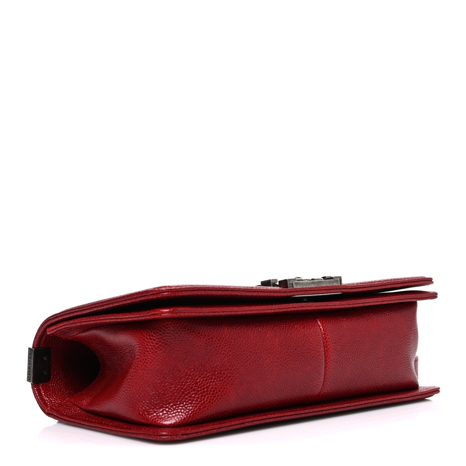 Caviar Quilted Medium Boy Flap Red