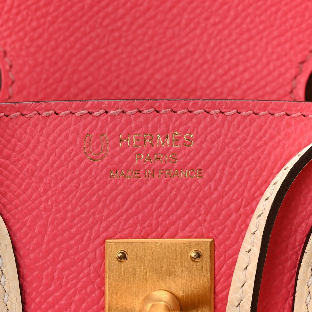 Epsom Horseshoe Birkin Sellier 25 Rose Azalee Nata