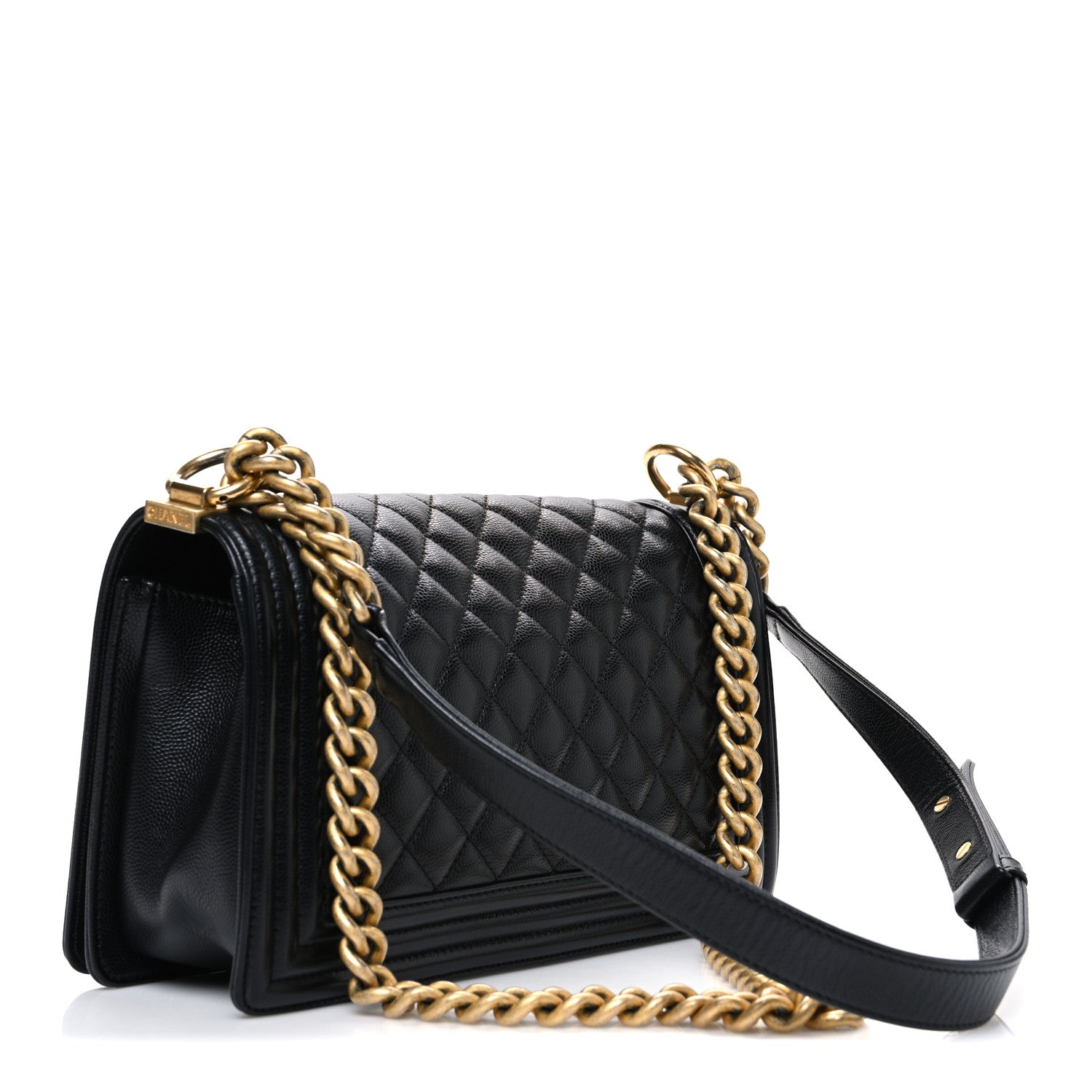 Caviar Quilted Medium Boy Flap Black
