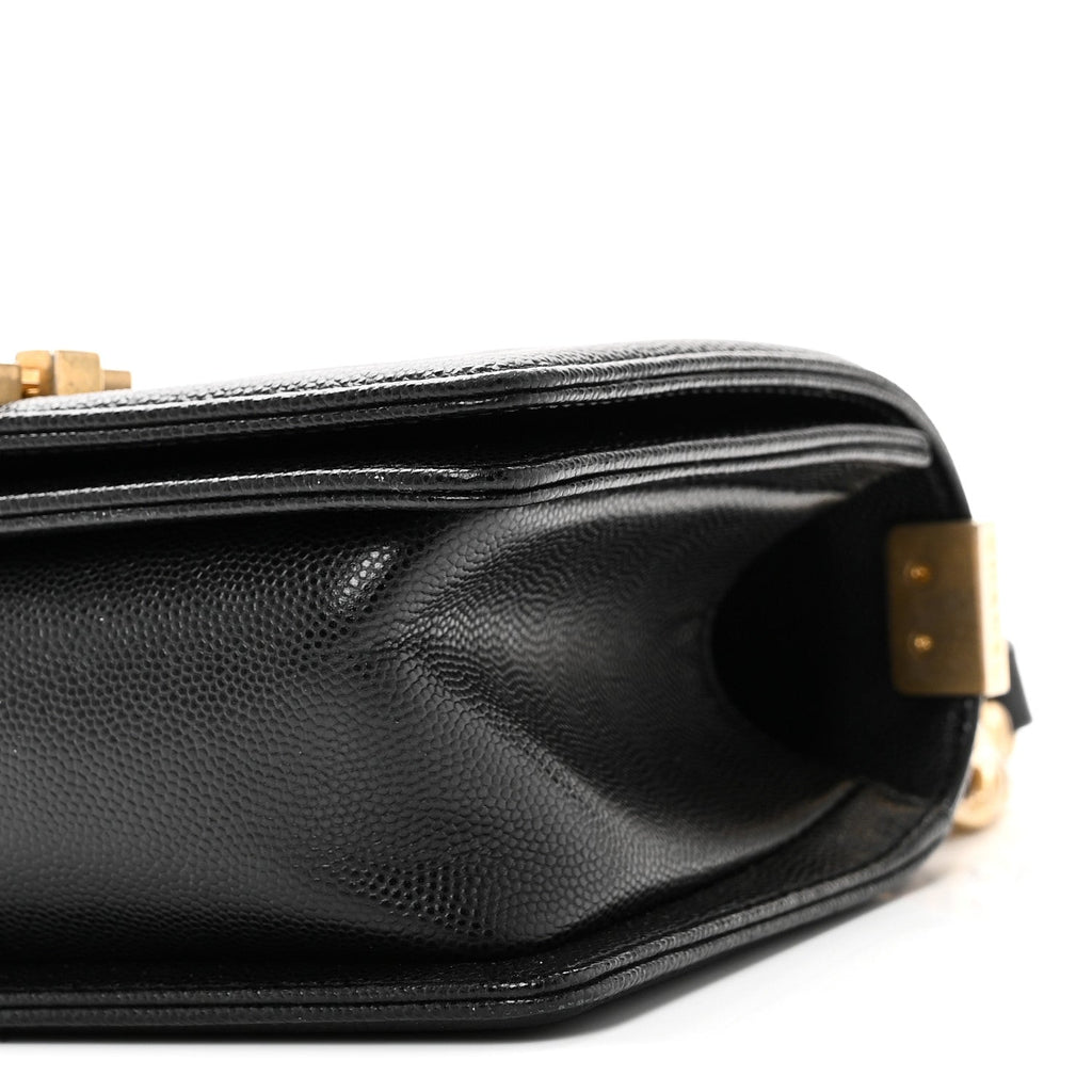 Caviar Quilted Small Boy Flap Black