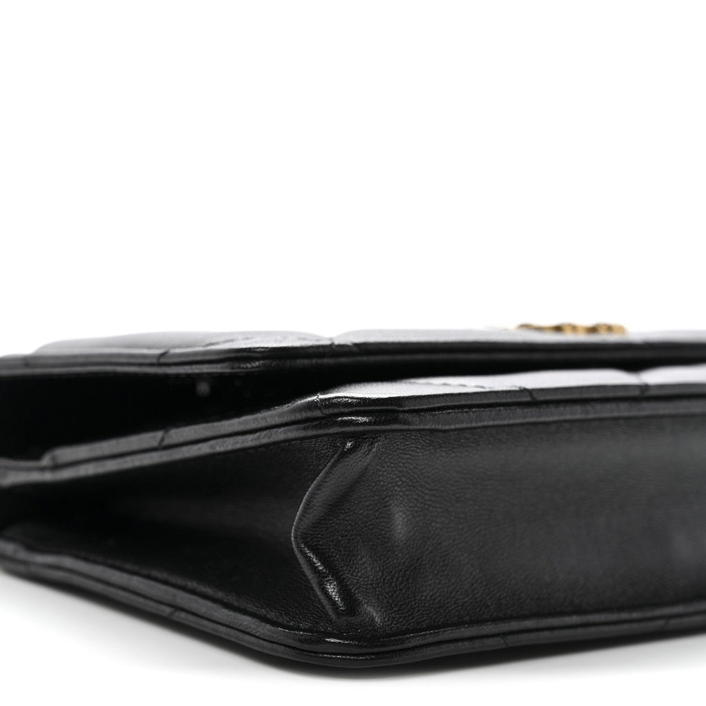 Lambskin Quilted Chanel 19 Wallet On Chain WOC Black