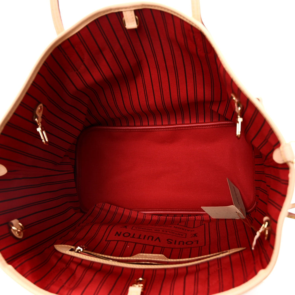 Monogram Inside Out Neverfull Bandouliere MM Rouge Sari