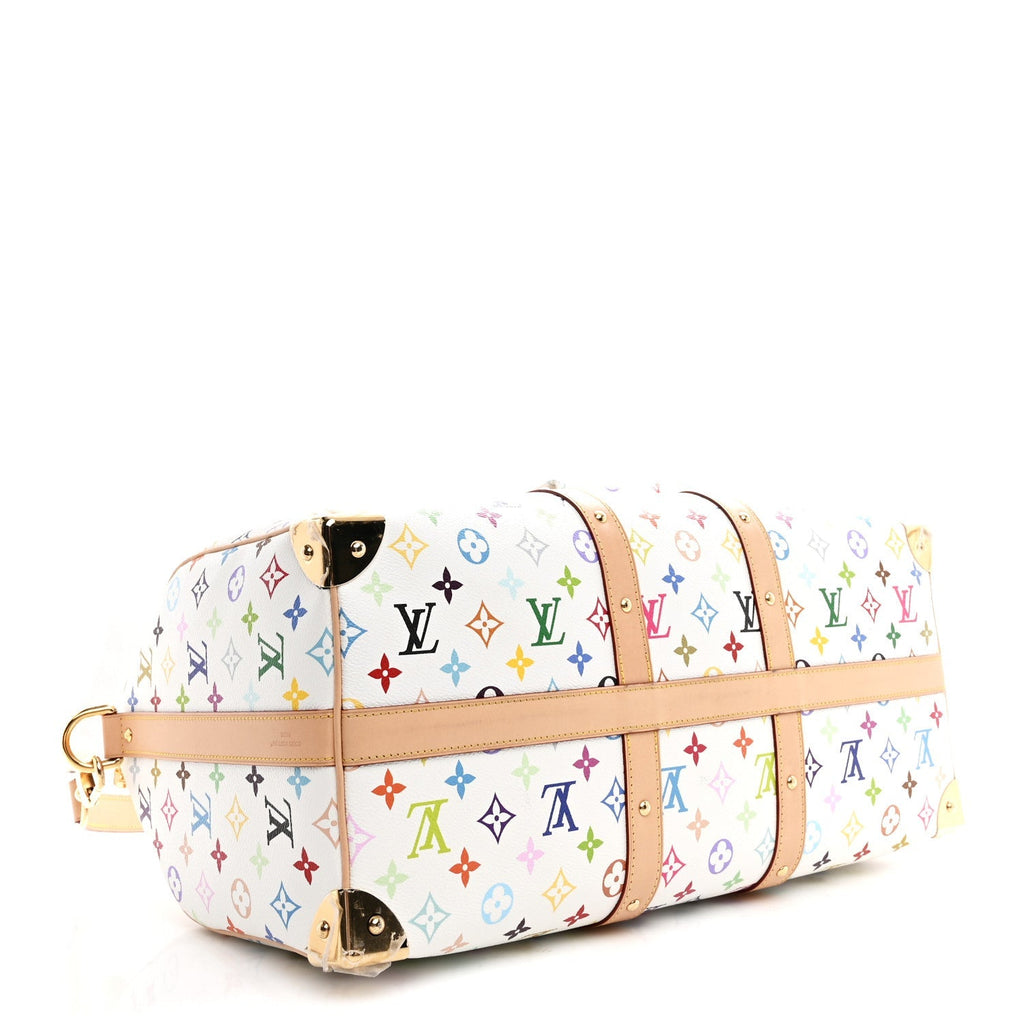 LV X TM Monogram Multicolor Keepall Bandouliere 45 White