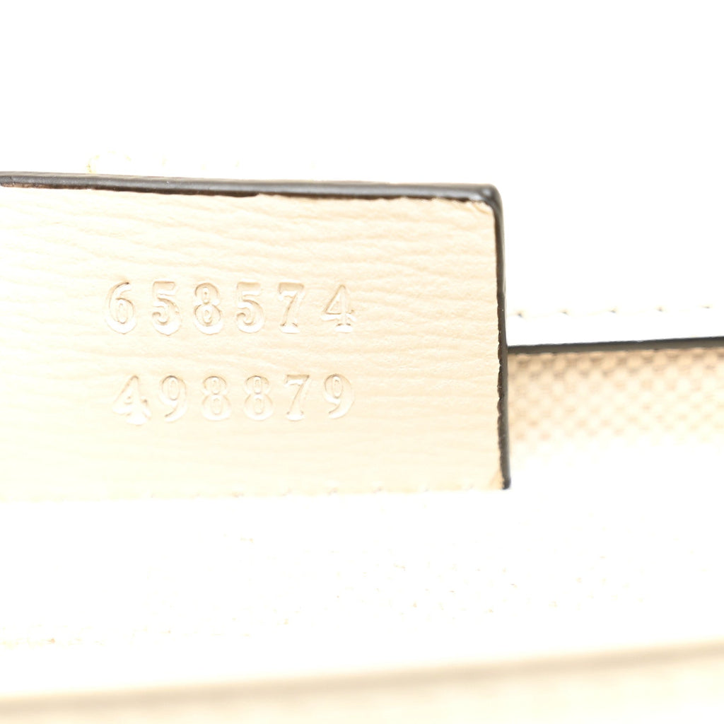GG Supreme Monogram Web Mini Horsebit 1955 Shoulder Bag Beige Mystic White