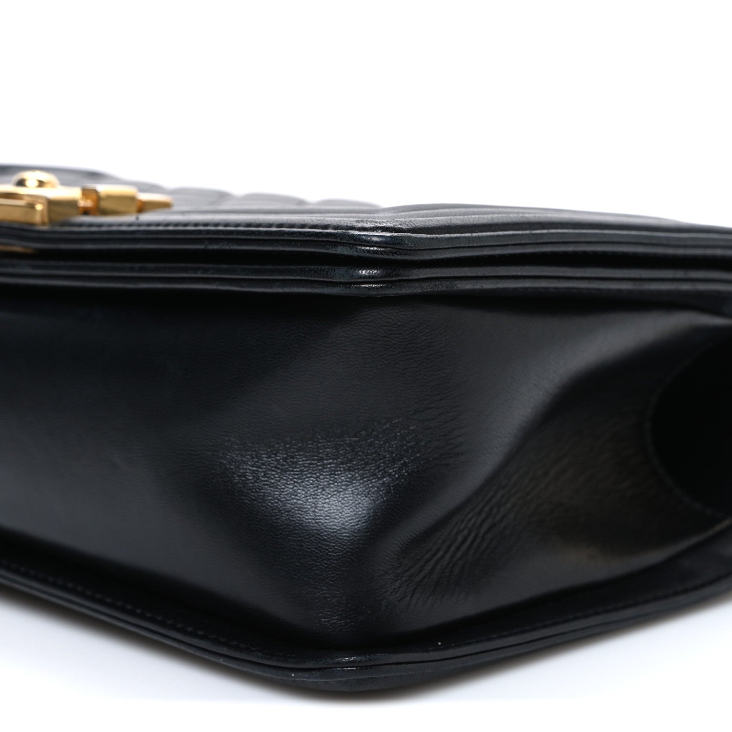 Lambskin Quilted Medium Boy Flap Black