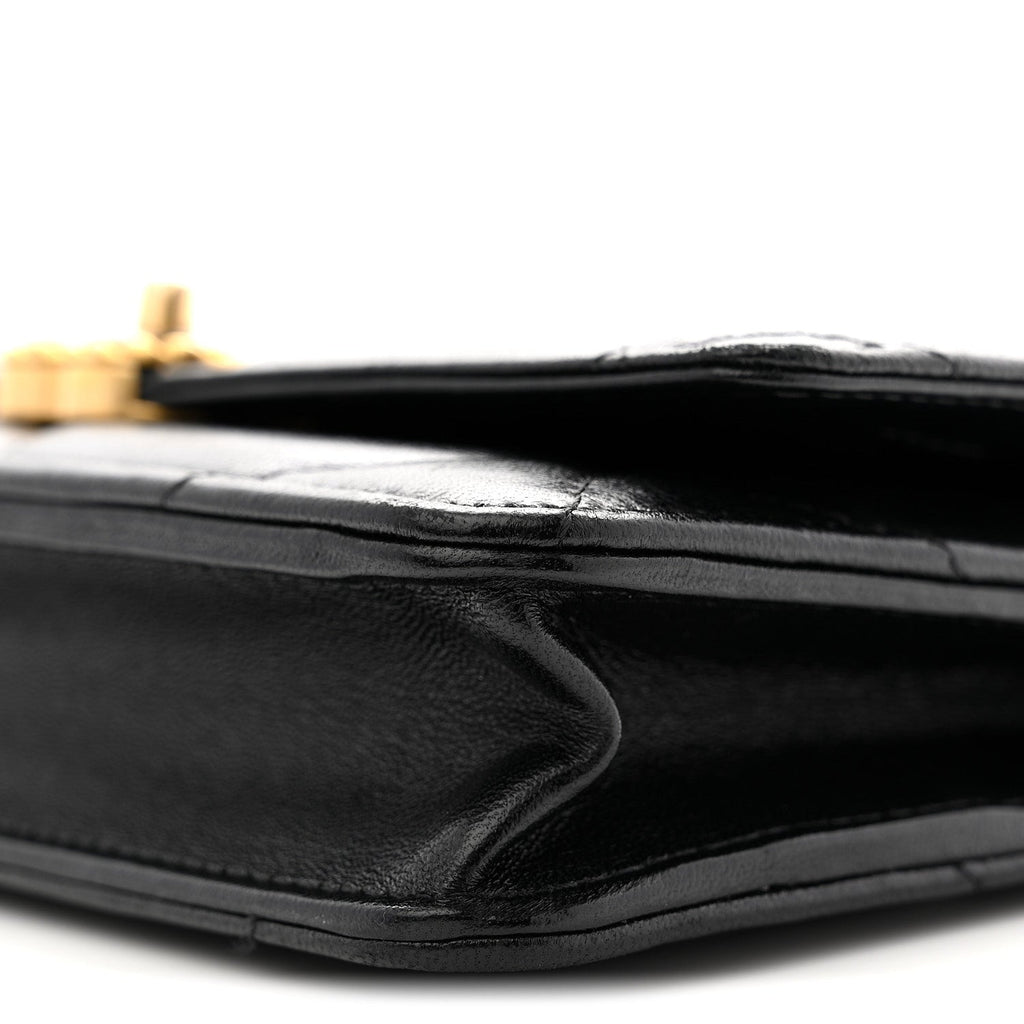 Lambskin Quilted Chanel 19 Wallet On Chain WOC Black