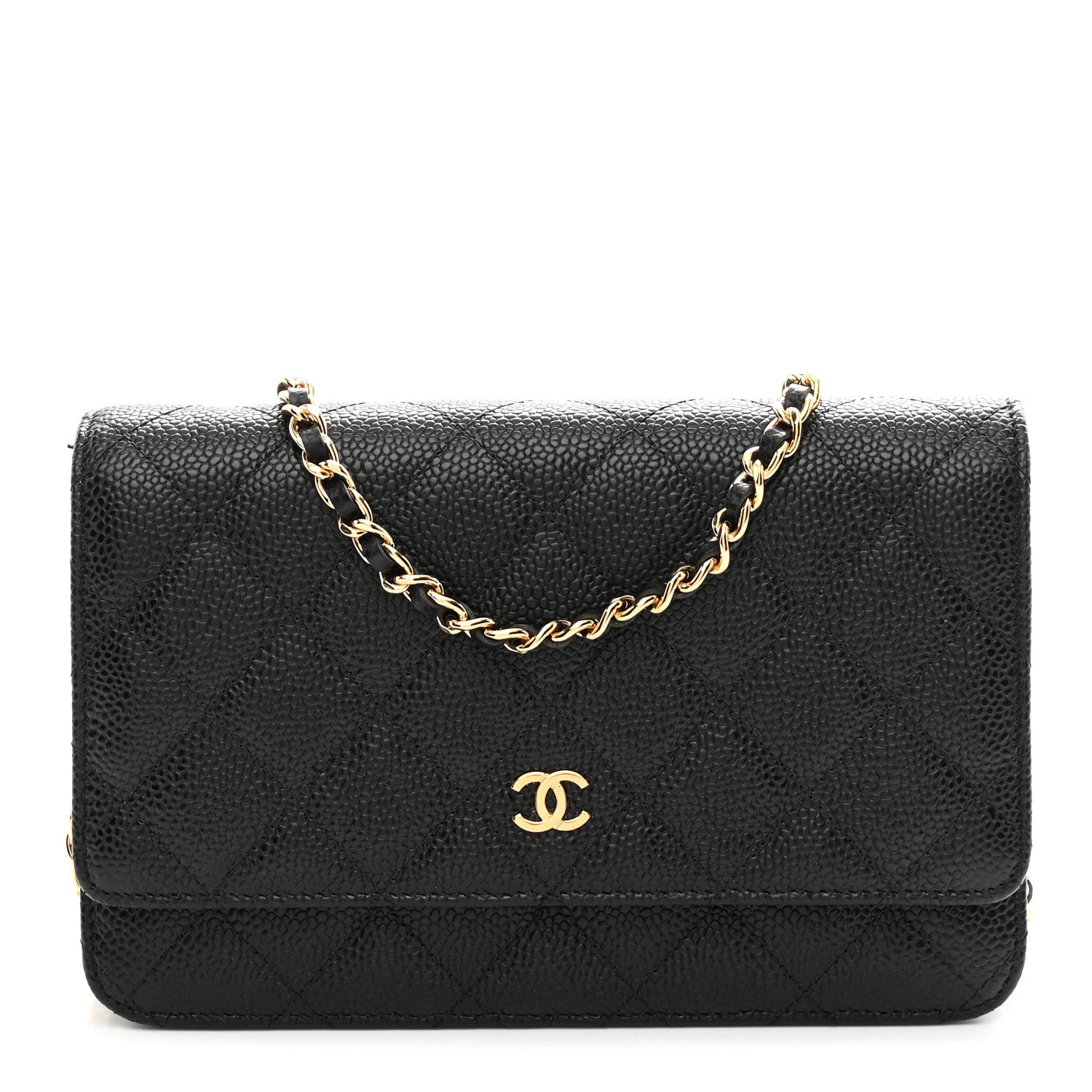 Caviar Quilted Wallet On Chain WOC Black