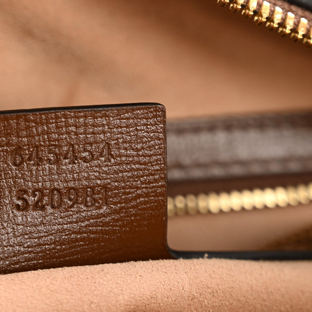 GG Supreme Monogram Small Horsebit 1955 Shoulder Bag Beige Brown Sugar