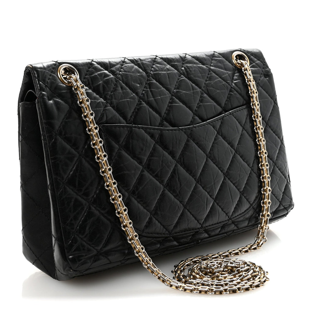 Aged Calfskin Quilted 2.55 Reissue 226 Flap Black