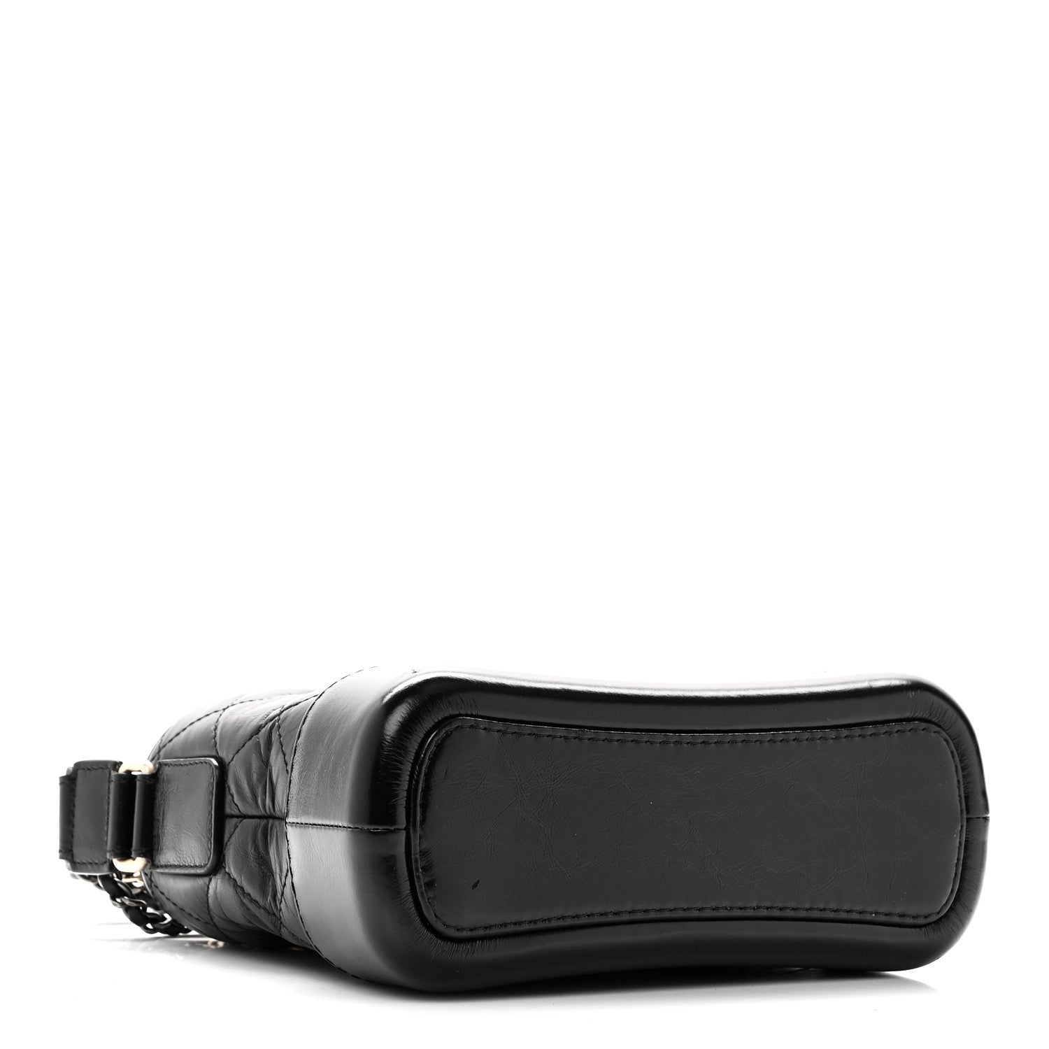 Aged Calfskin Quilted Small Gabrielle Hobo Black