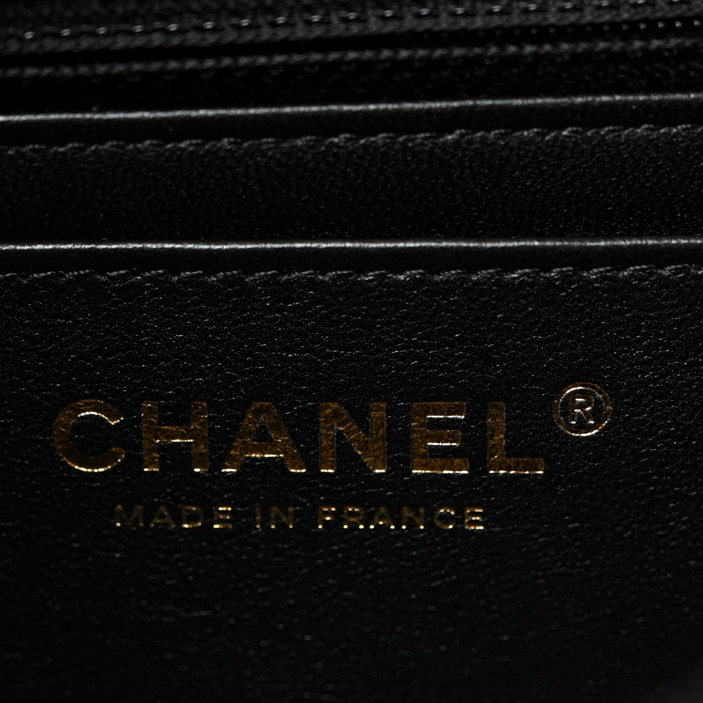 Lambskin Quilted Mini Rectangular Flap Black