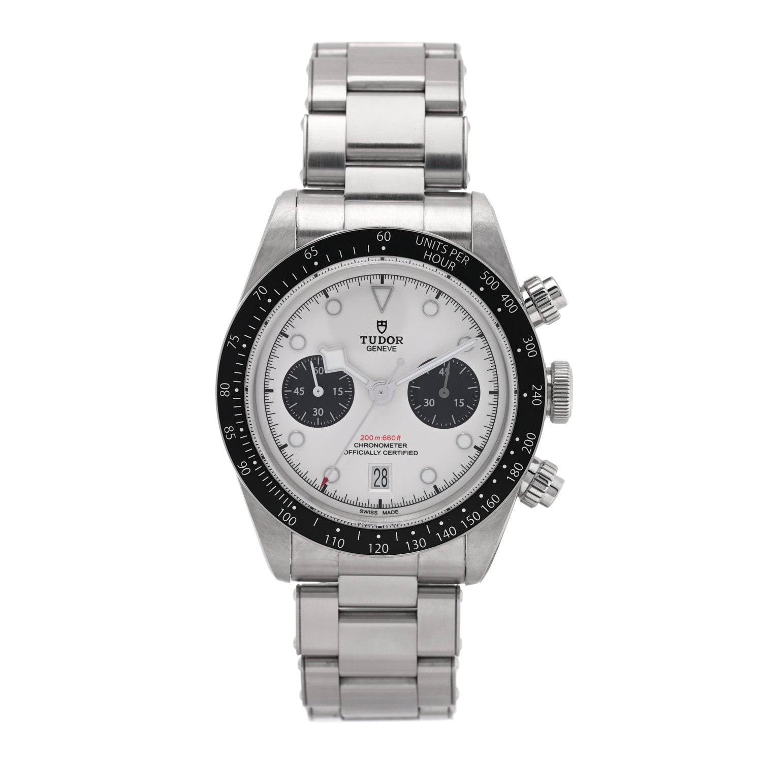 Stainless Steel 41mm Black Bay Chronograph Panda Automatic Watch White 79360N
