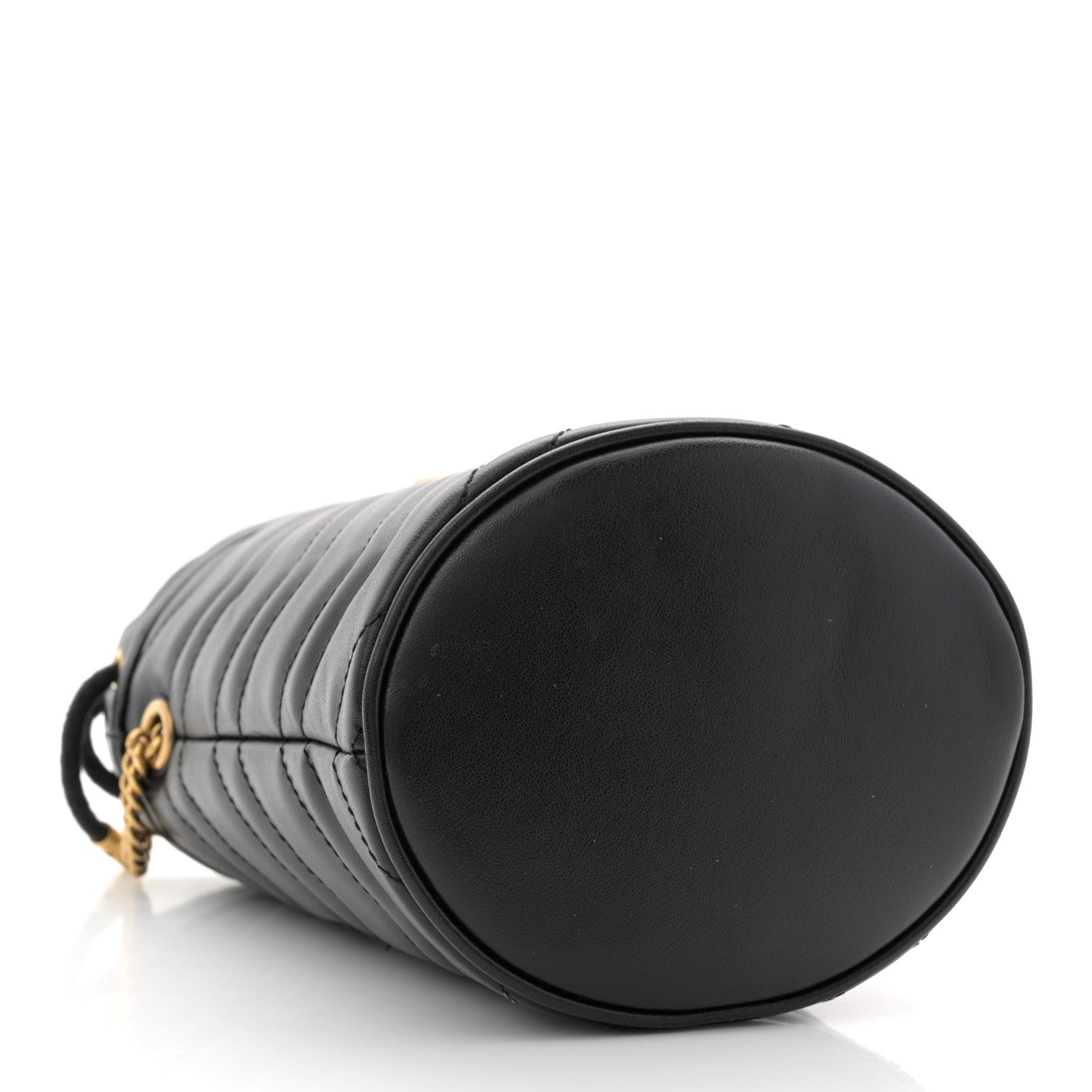 Calfskin Matelasse Mini GG Marmont 2.0 Bucket Bag Black