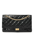 Distressed Patent Quilted 2.55 Reissue 226 Flap Black