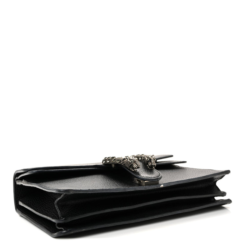 Pebbled Calfskin Small Dionysus Shoulder Bag Black