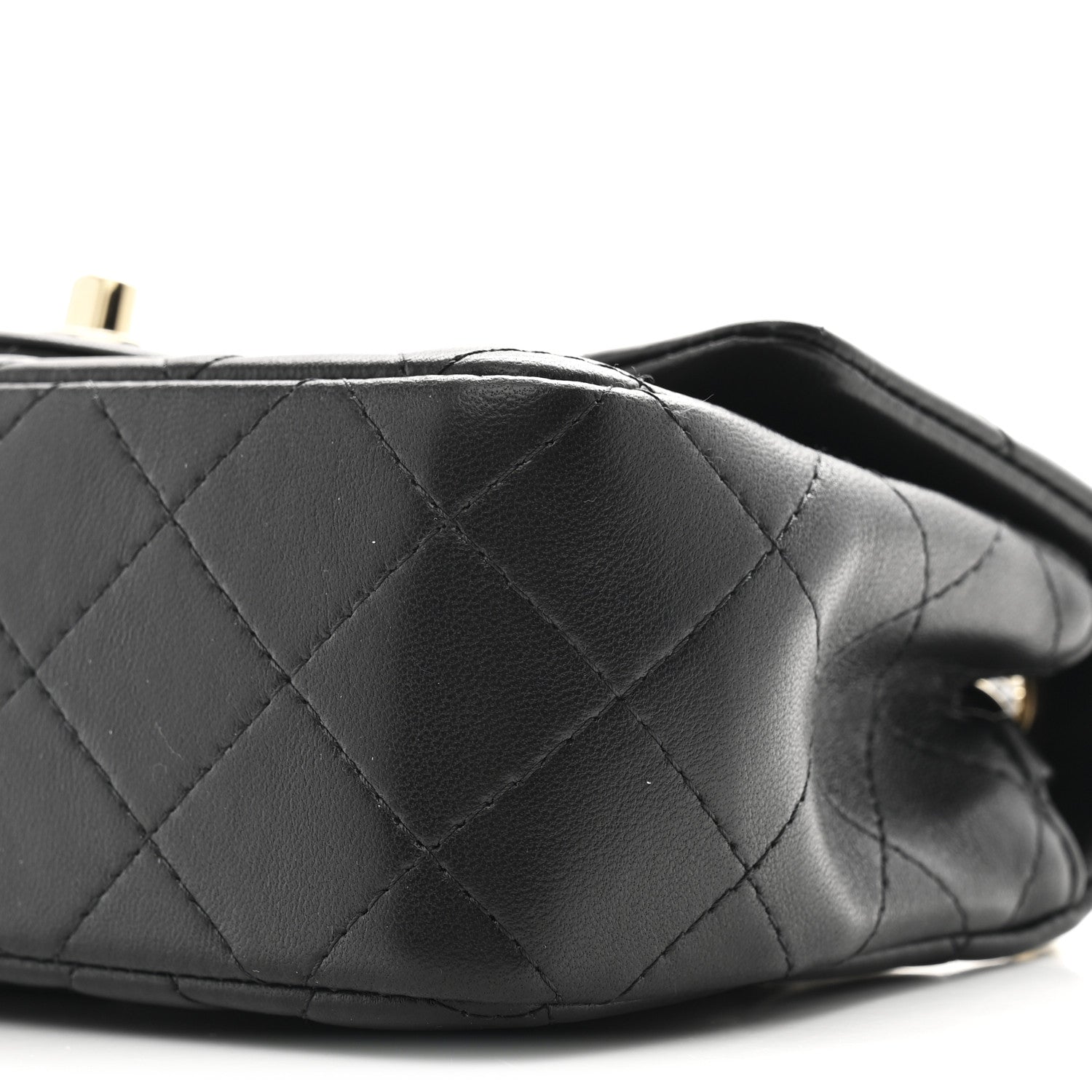 Lambskin Quilted Mini Rectangular Flap Black