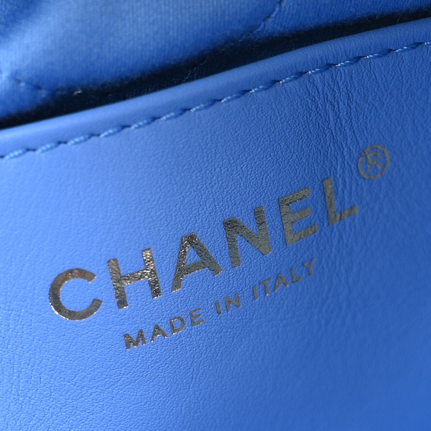 Shiny Calfskin Quilted Mini Chanel 22 Blue