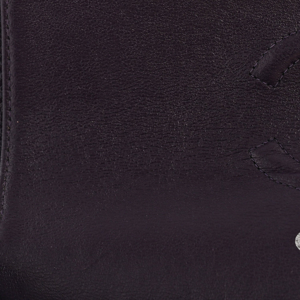 Caviar Quilted Small Double Flap Dark Purple