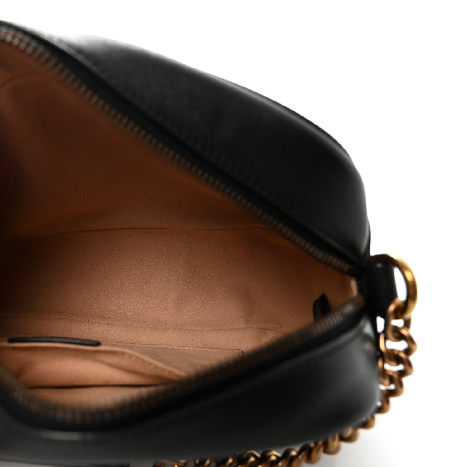 Calfskin Matelasse Small GG Marmont Chain Shoulder Bag Black