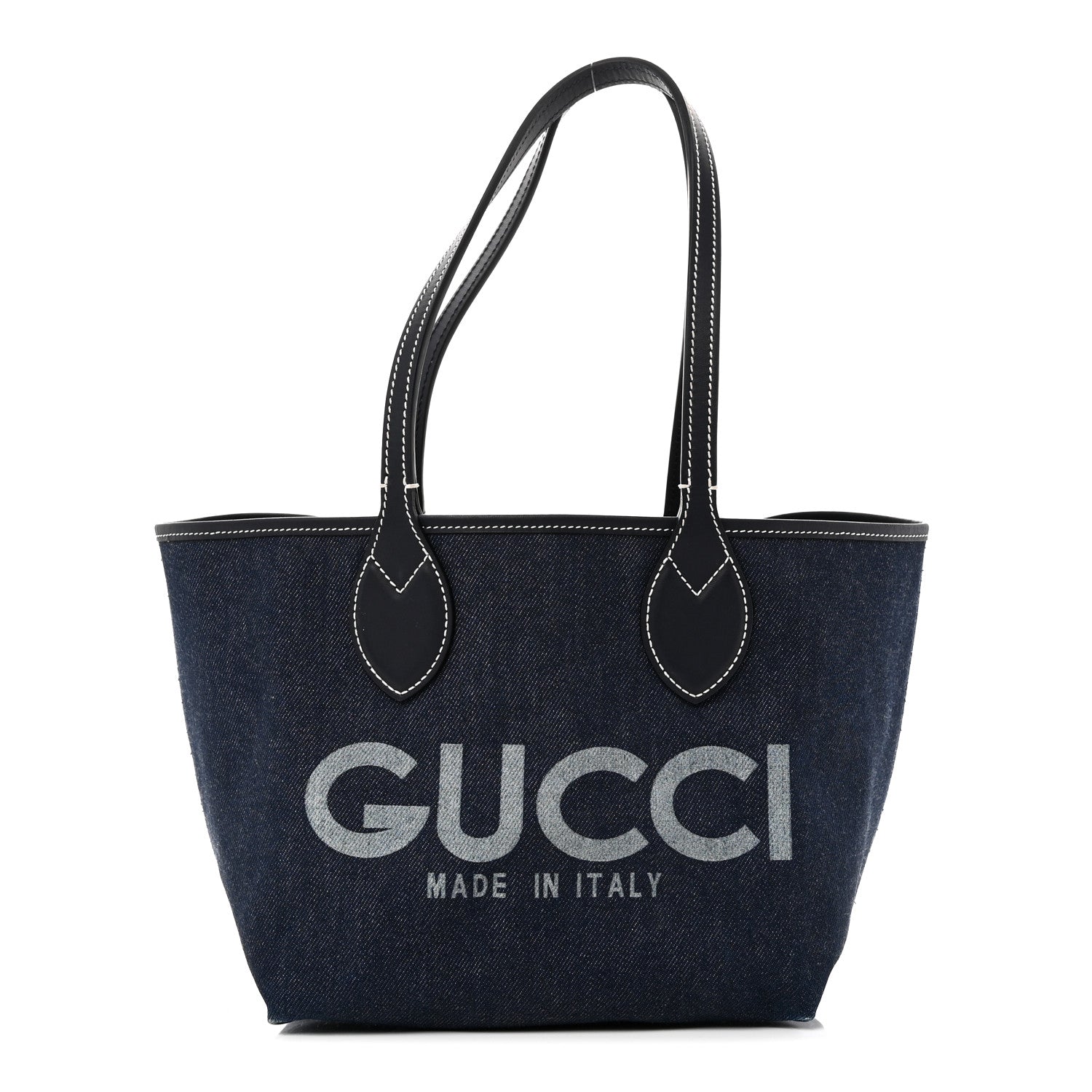 GG Supreme Monogram Denim Small Totissima Reversible Tote Beige Blue