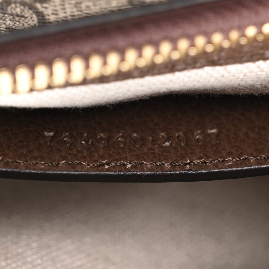 GG Supreme Monogram Textured Dollar Calfskin Mini Ophidia Chain Bag Beige Ebony