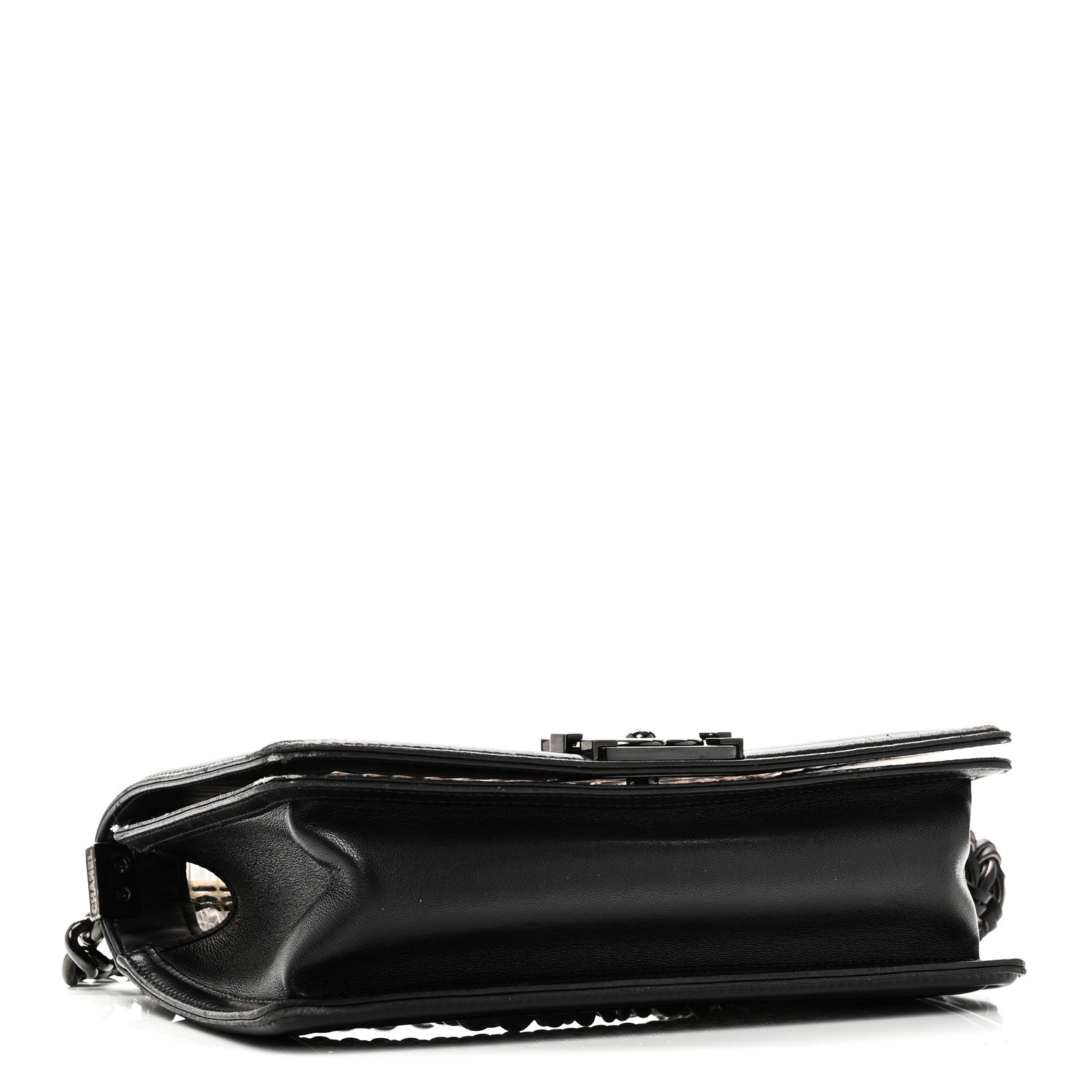 PVC Thread Woven Medium Boy Flap Black