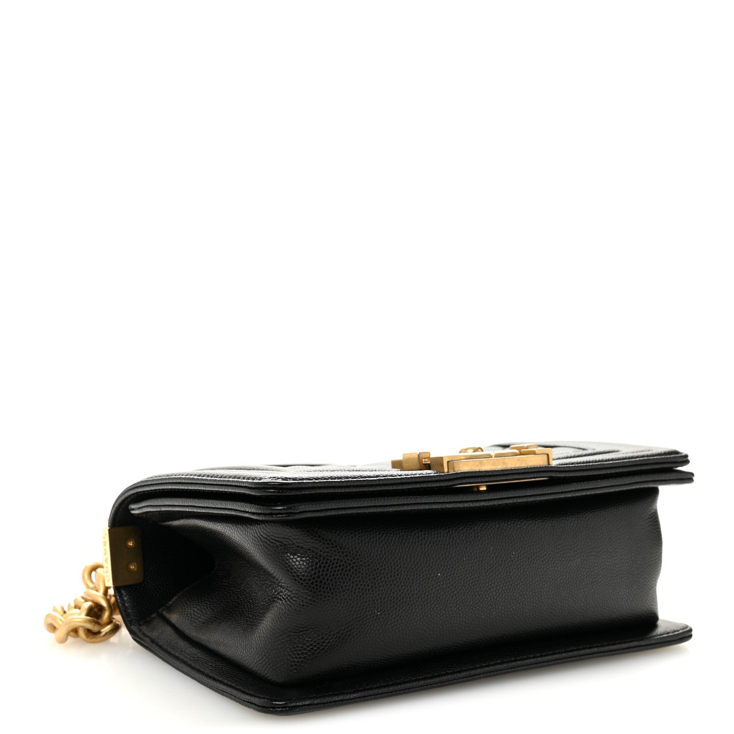 Caviar Quilted Small Boy Flap Black