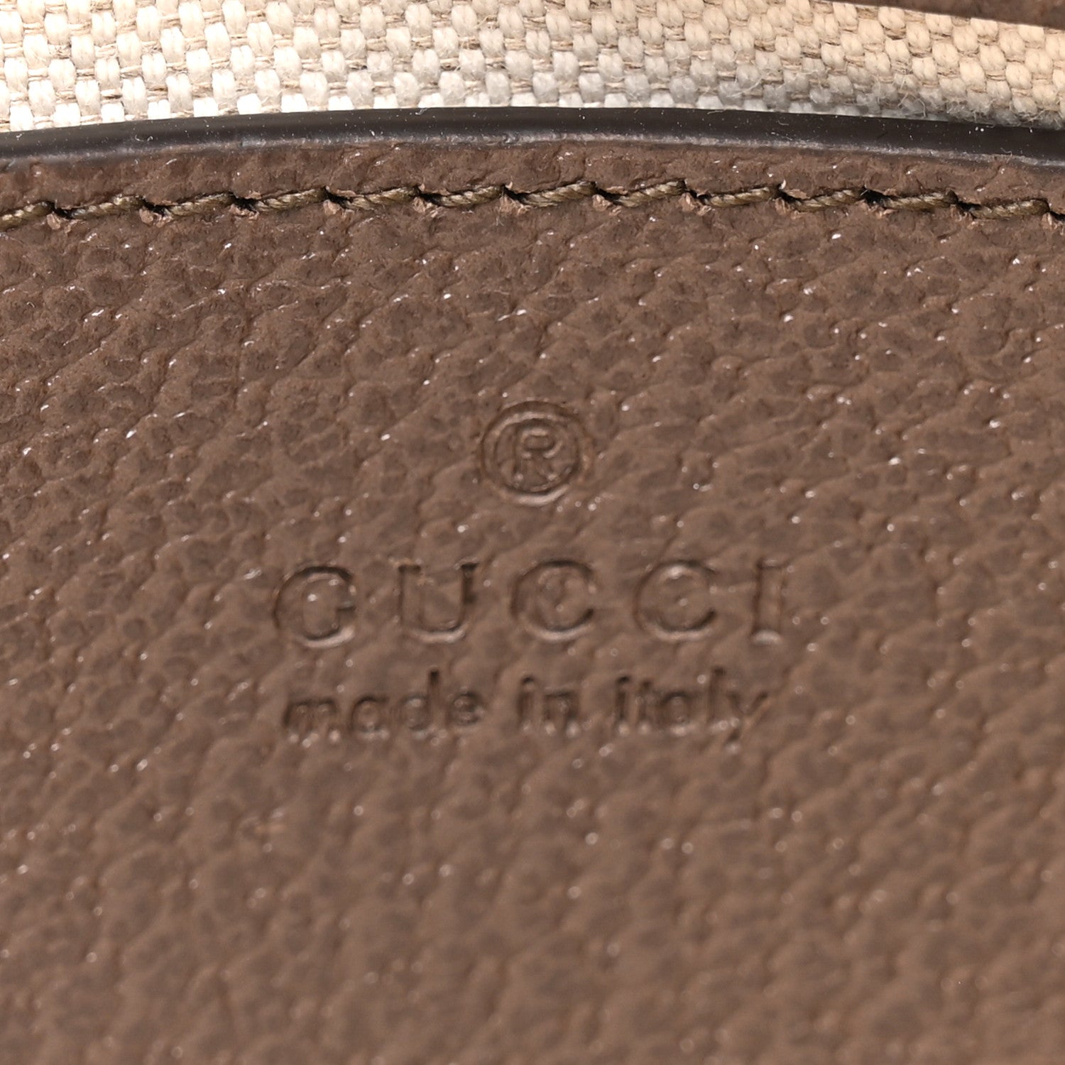 GG Supreme Monogram Textured Dollar Calfskin Web Small Ophidia GG Handbag Beige Ebony New Acero
