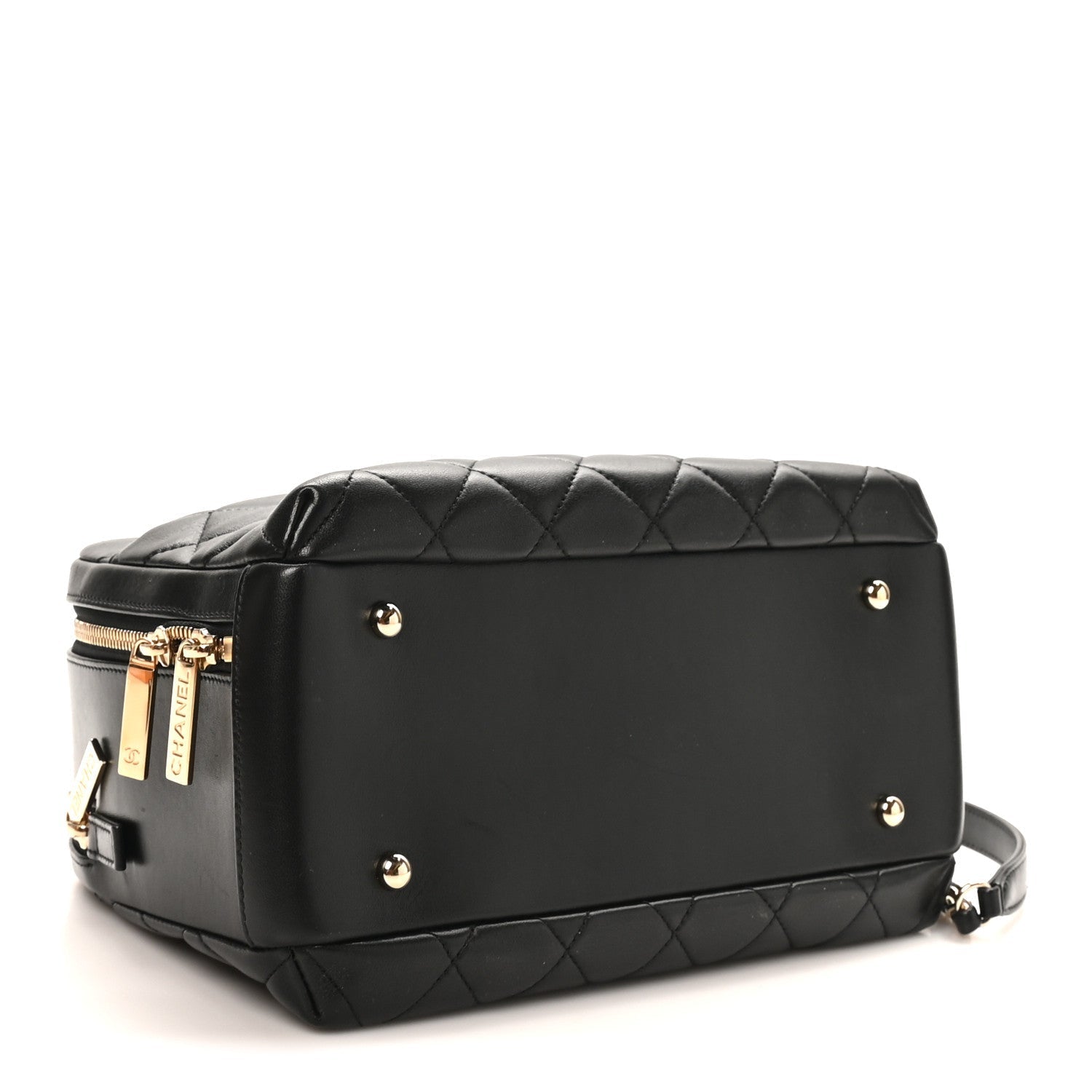 Lambskin Quilted Medium Trendy CC Bowling Bag Black