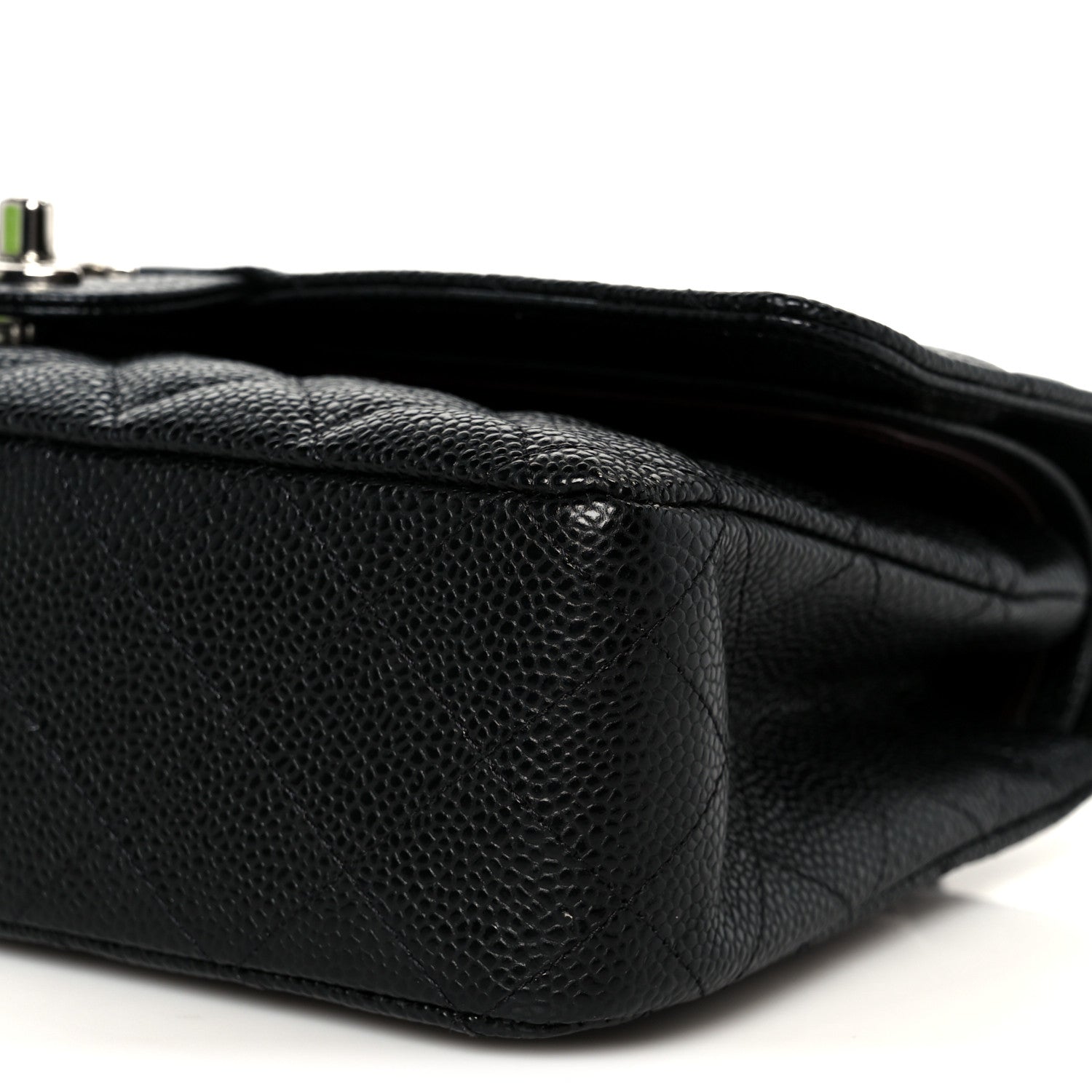 Caviar Quilted Medium Double Flap Black
