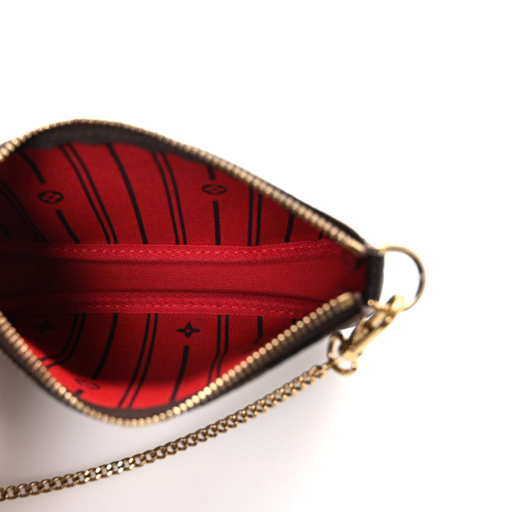Damier Ebene Complice Trunks and Bags Mini Pochette Accessories Red