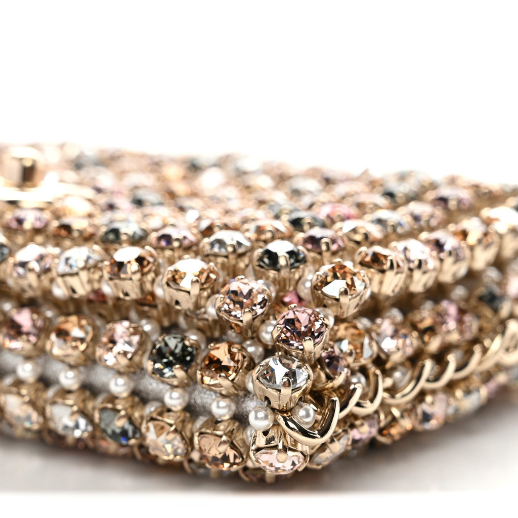 Metal Pearl Minaudiere CC Mini Evening Bag Multicolor