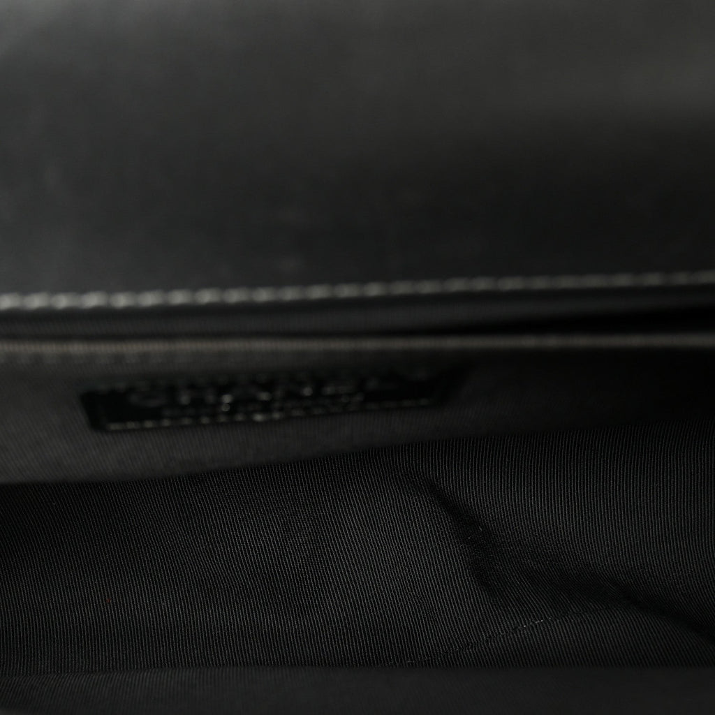 Tweed Metallic Lambskin Medium Boy Flap Silver