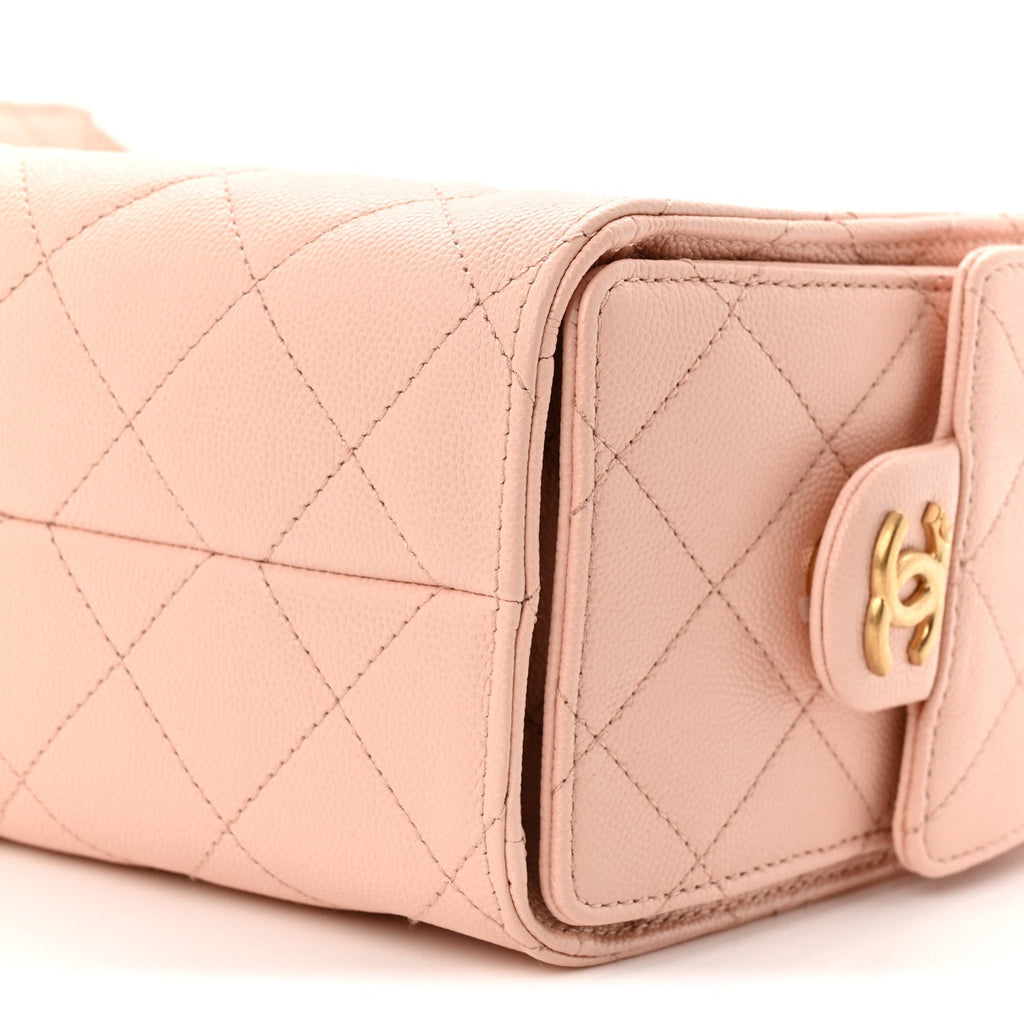 Caviar Quilted Mini Chanel 25 Handbag Light Pink
