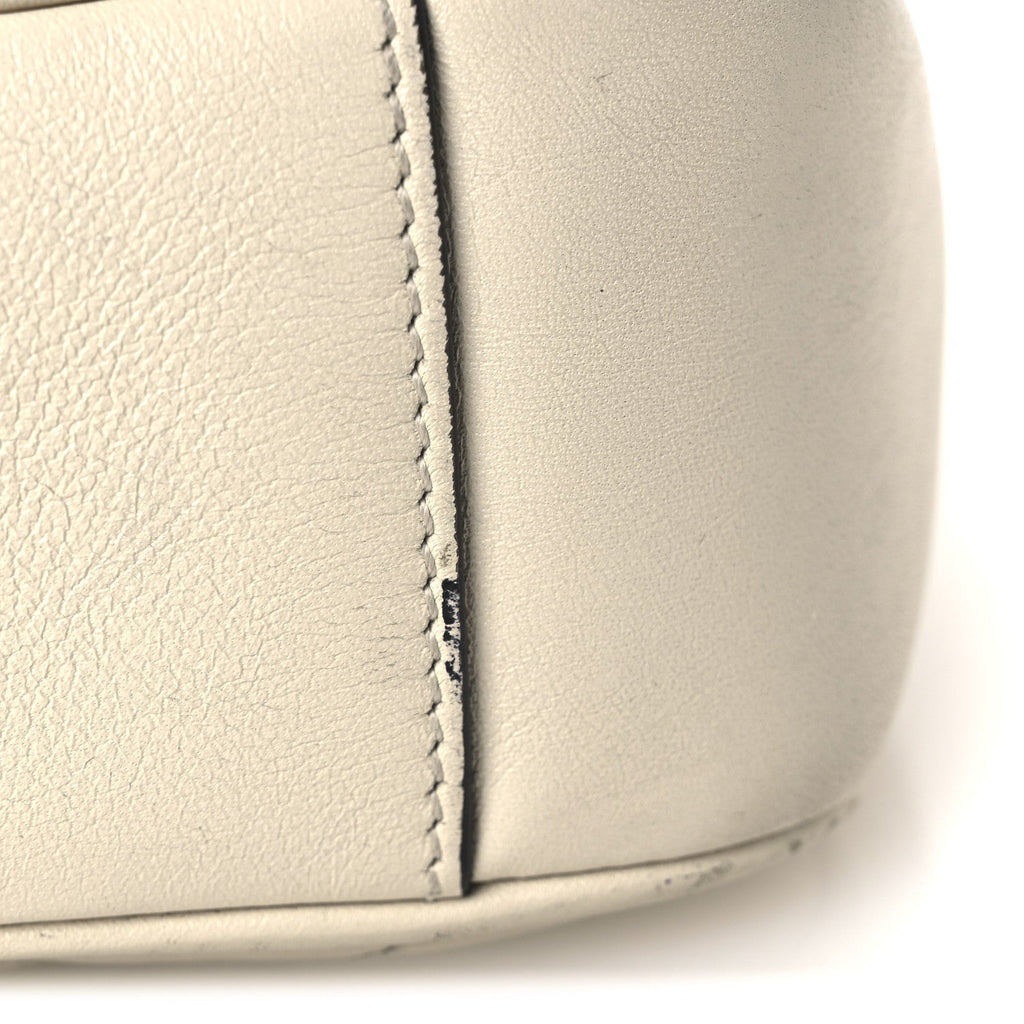 Calfskin Matelasse Mini GG Marmont Shoulder Bag White