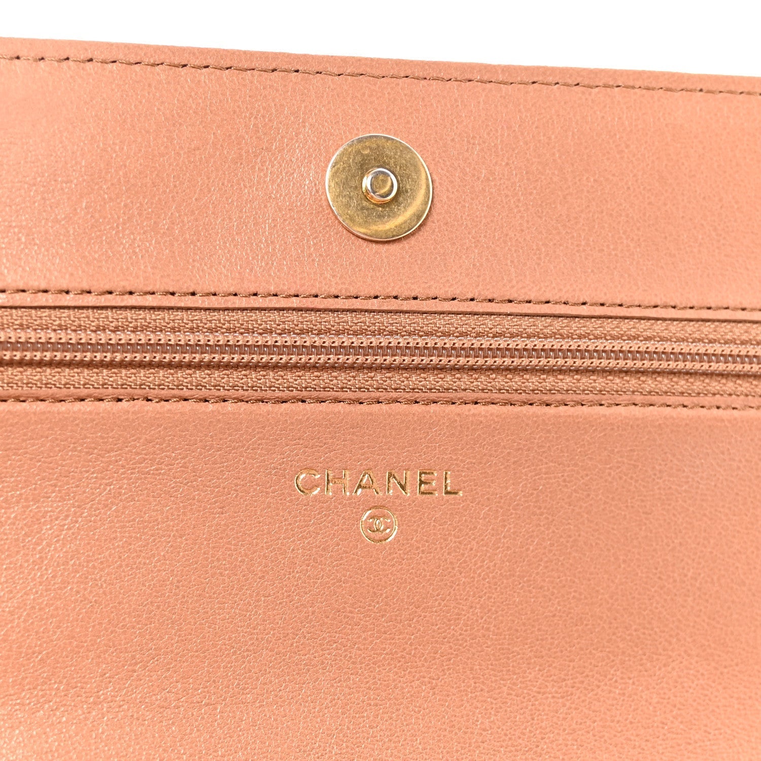 Lambskin Quilted Chanel 19 Wallet On Chain WOC Brown