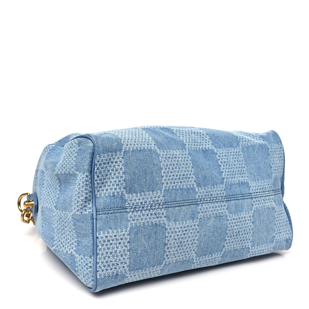 Damier Denim 3D Speedy Bandouliere 30 Denim Blue