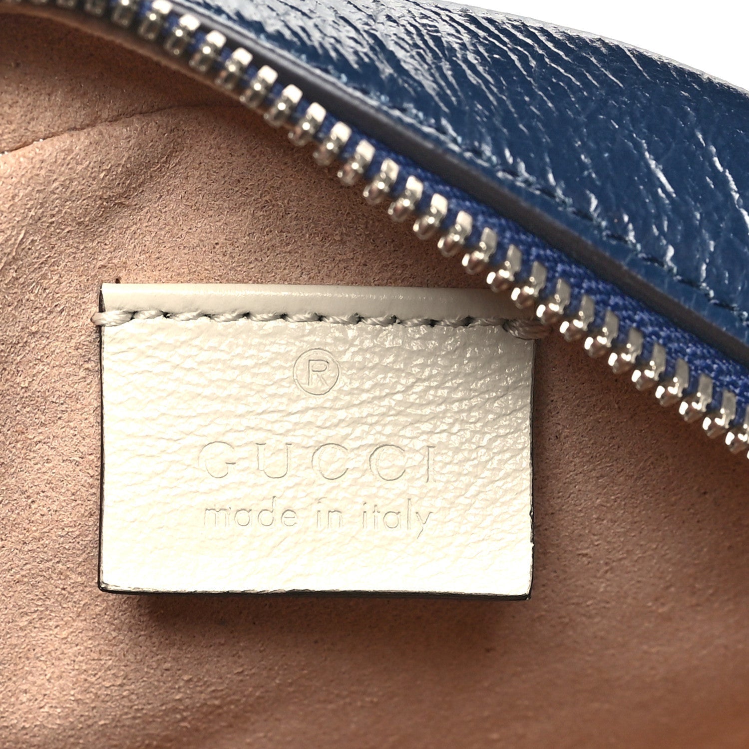 Azalea Calfskin Matelasse Diagonal Mini Torchon GG Marmont Round Shoulder Bag Blue Agata Mystic White